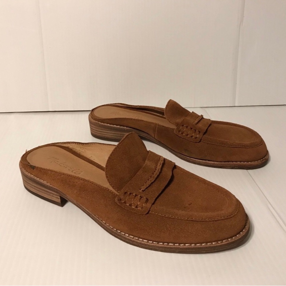 Madewell The Elinor #G1970 loafer mule slide on shoe brown size 8 1/2